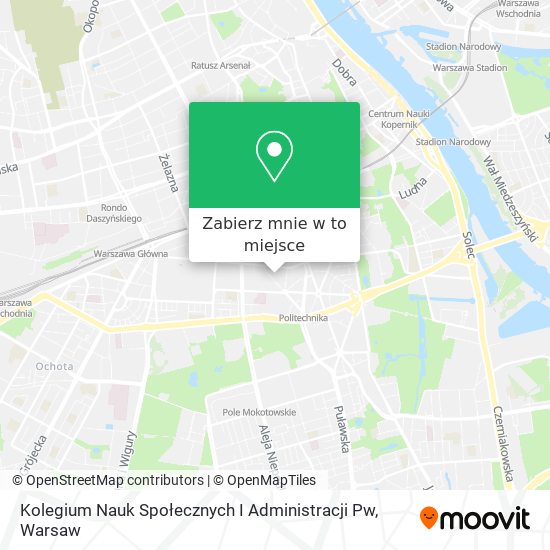 Mapa Kolegium Nauk Społecznych I Administracji Pw