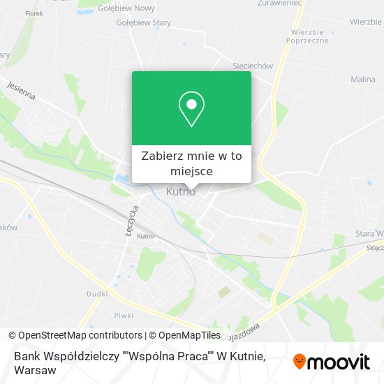 Mapa Bank Współdzielczy ""Wspólna Praca"" W Kutnie