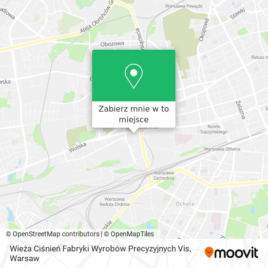 Mapa Wieża Ciśnień Fabryki Wyrobów Precyzyjnych Vis