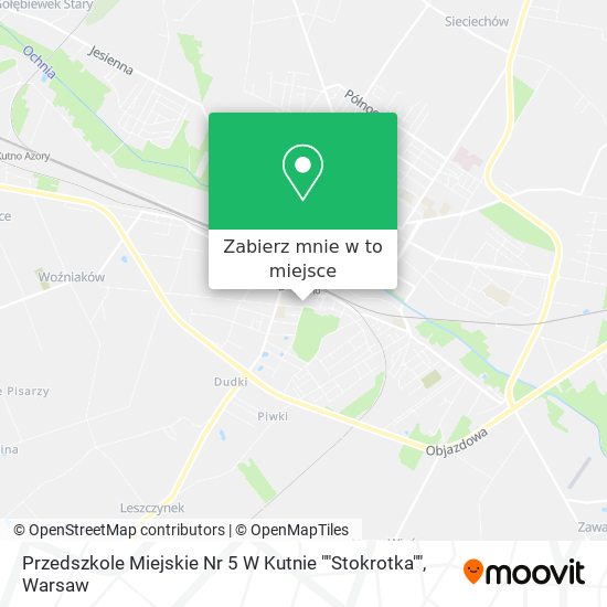 Mapa Przedszkole Miejskie Nr 5 W Kutnie ""Stokrotka""