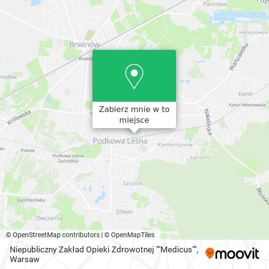 Mapa Niepubliczny Zakład Opieki Zdrowotnej ""Medicus""