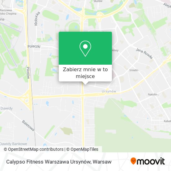 Mapa Calypso Fitness Warszawa Ursynów