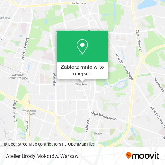 Mapa Atelier Urody Mokotów