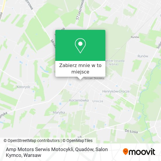 Mapa Amp Motors Serwis Motocykli, Quadów, Salon Kymco