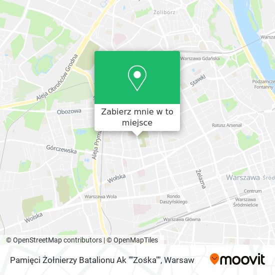 Mapa Pamięci Żołnierzy Batalionu Ak ""Zośka""