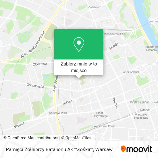 Mapa Pamięci Żołnierzy Batalionu Ak ""Zośka""