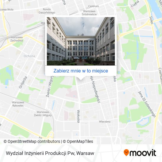 Mapa Wydział Inżynierii Produkcji Pw