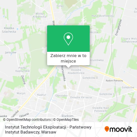 Mapa Instytut Technologii Eksploatacji - Państwowy Instytut Badawczy