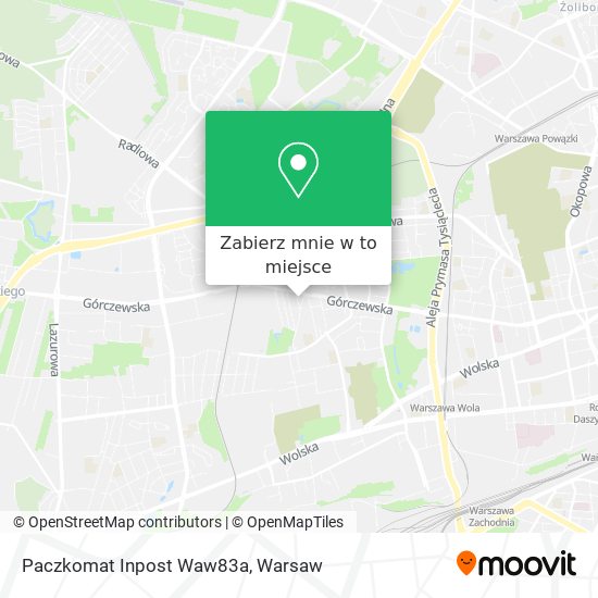 Mapa Paczkomat Inpost Waw83a