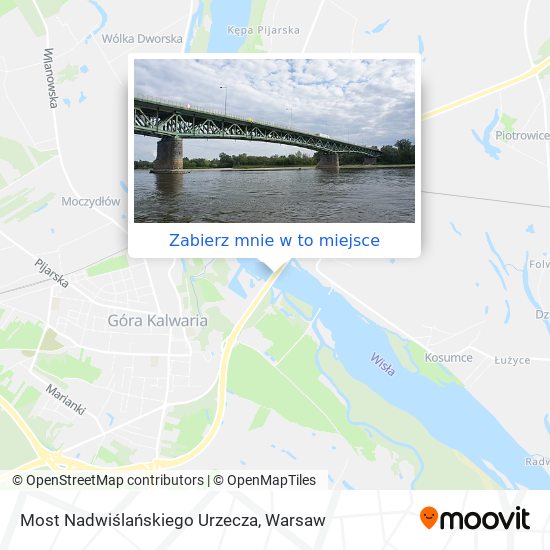 Mapa Most Nadwiślańskiego Urzecza