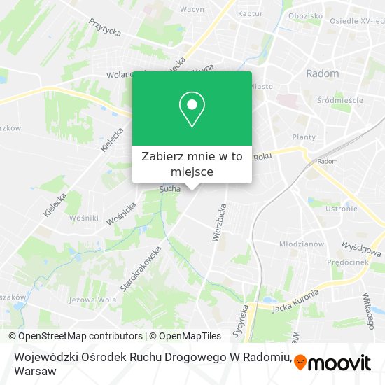 Mapa Wojewódzki Ośrodek Ruchu Drogowego W Radomiu