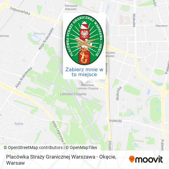 Mapa Placówka Straży Granicznej Warszawa - Okęcie