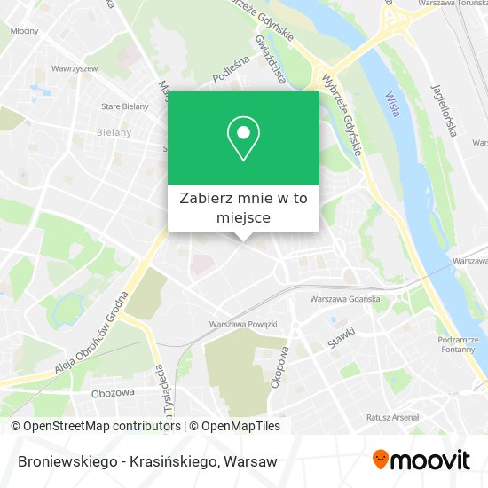 Mapa Broniewskiego - Krasińskiego