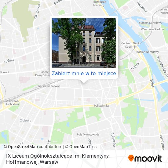 Mapa IX Liceum Ogólnokształcące Im. Klementyny Hoffmanowej