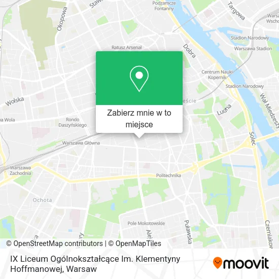 Mapa IX Liceum Ogólnokształcące Im. Klementyny Hoffmanowej