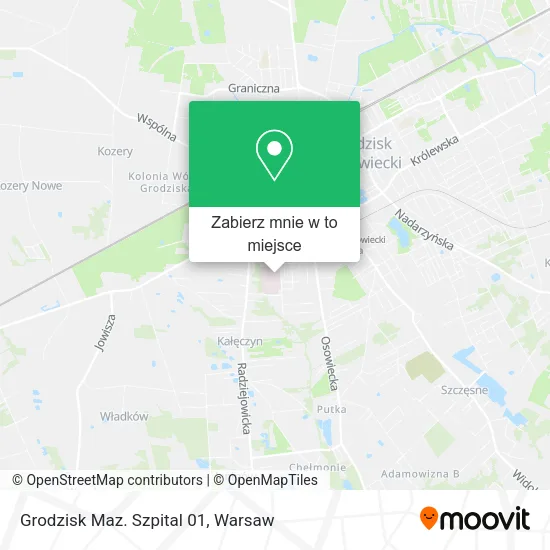 Mapa Grodzisk Maz. Szpital 01