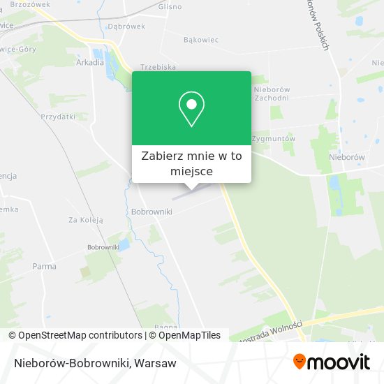 Mapa Nieborów-Bobrowniki