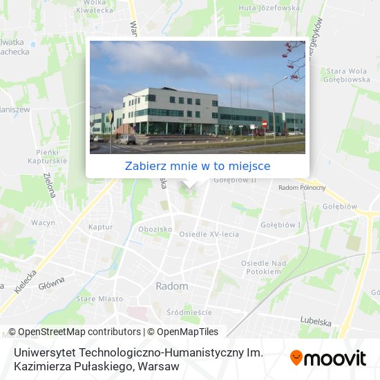 Mapa Uniwersytet Technologiczno-Humanistyczny Im. Kazimierza Pułaskiego