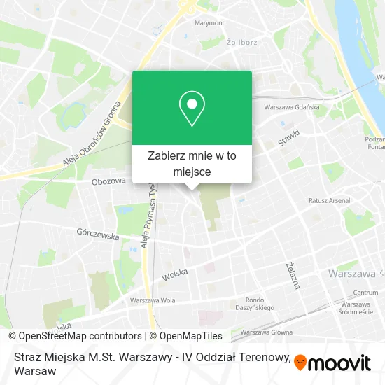 Mapa Straż Miejska M.St. Warszawy - IV Oddział Terenowy