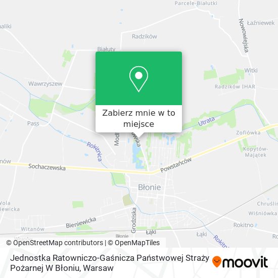 Mapa Jednostka Ratowniczo-Gaśnicza Państwowej Straży Pożarnej W Błoniu