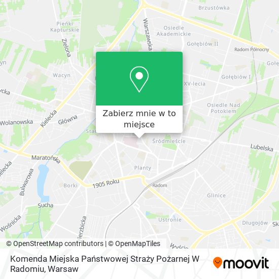 Mapa Komenda Miejska Państwowej Straży Pożarnej W Radomiu