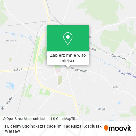 Mapa I Liceum Ogólnokształcące Im. Tadeusza Kościuszki