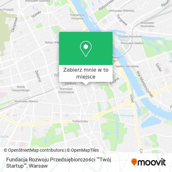 Mapa Fundacja Rozwoju Przedsiębiorczości ""Twój Startup""