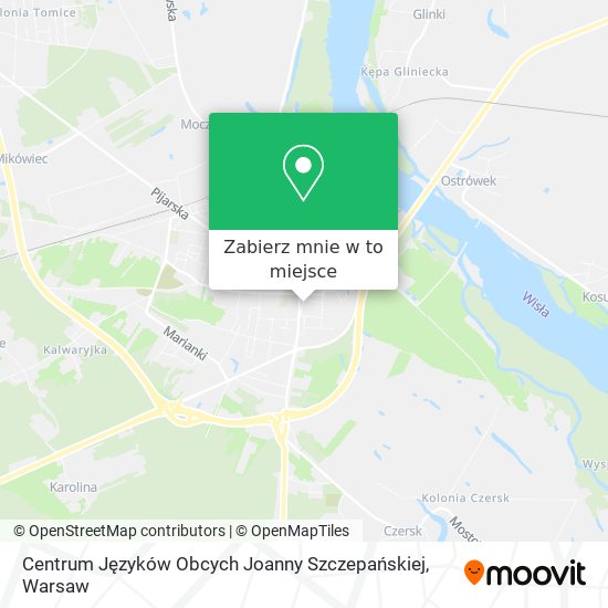 Mapa Centrum Języków Obcych Joanny Szczepańskiej