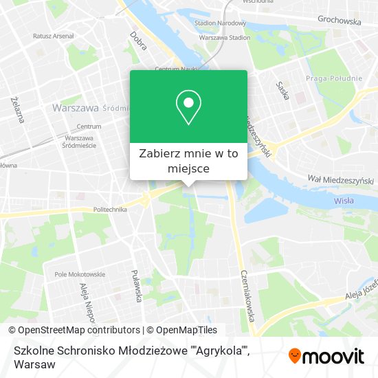 Mapa Szkolne Schronisko Młodzieżowe ""Agrykola""