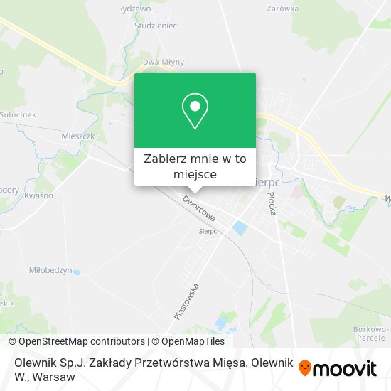 Mapa Olewnik Sp.J. Zakłady Przetwórstwa Mięsa. Olewnik W.