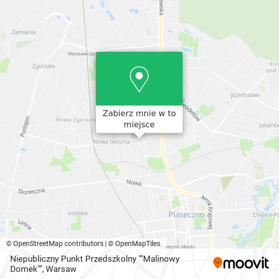 Mapa Niepubliczny Punkt Przedszkolny ""Malinowy Domek""