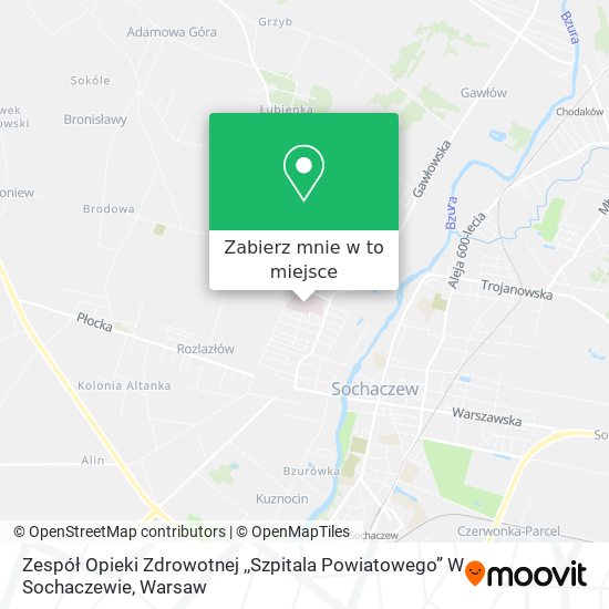 Mapa Zespół Opieki Zdrowotnej ,,Szpitala Powiatowego” W Sochaczewie