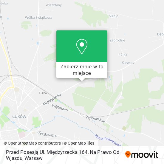 Mapa Przed Posesją Ul. Międzyrzecka 164, Na Prawo Od Wjazdu