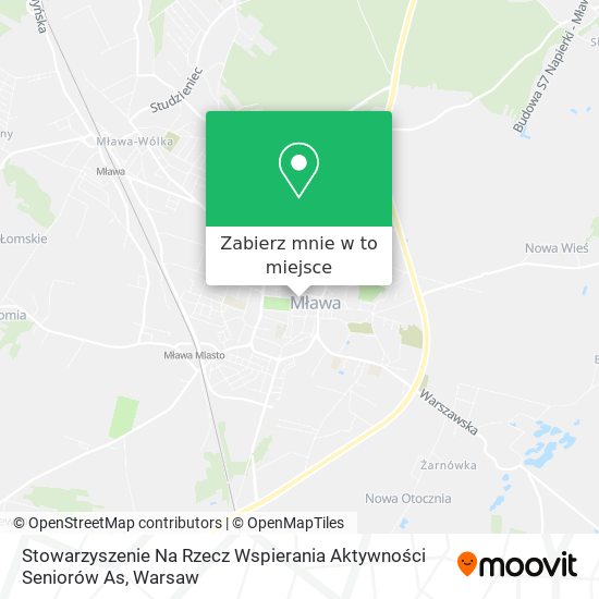 Mapa Stowarzyszenie Na Rzecz Wspierania Aktywności Seniorów As