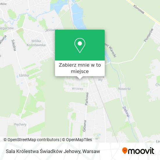 Mapa Sala Królestwa Świadków Jehowy