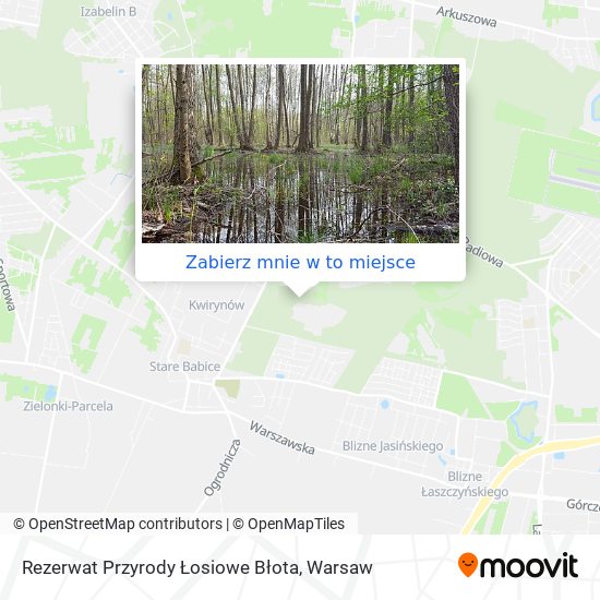 Mapa Rezerwat Przyrody Łosiowe Błota