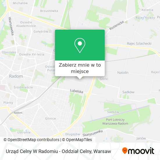 Mapa Urząd Celny W Radomiu - Oddział Celny