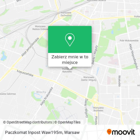 Mapa Paczkomat Inpost Waw195m