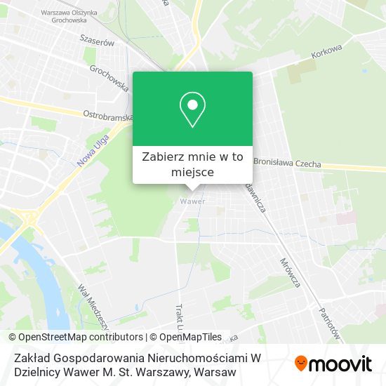 Mapa Zakład Gospodarowania Nieruchomościami W Dzielnicy Wawer M. St. Warszawy