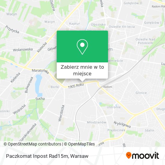 Mapa Paczkomat Inpost Rad15m