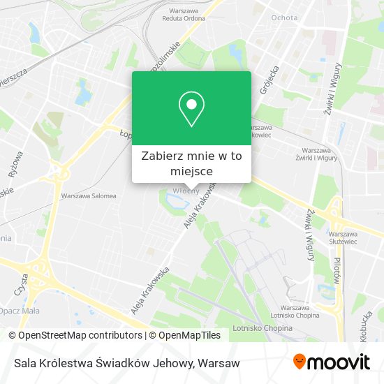 Mapa Sala Królestwa Świadków Jehowy