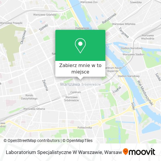 Mapa Laboratorium Specjalistyczne W Warszawie