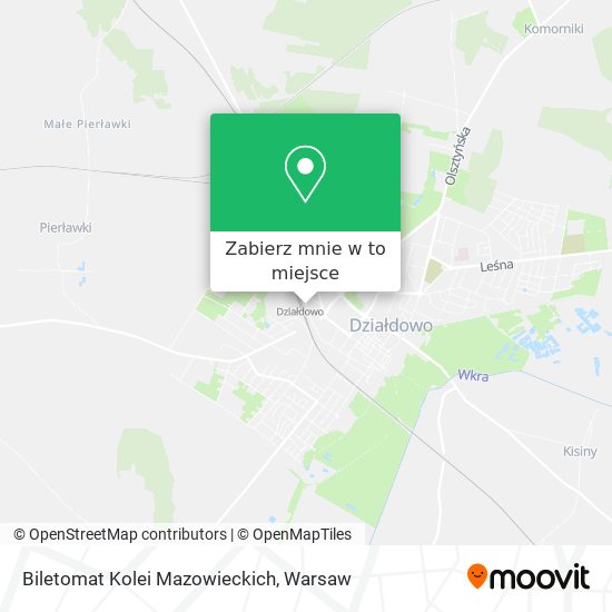 Mapa Biletomat Kolei Mazowieckich