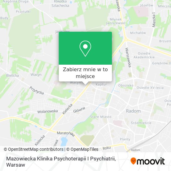 Mapa Mazowiecka Klinika Psychoterapii I Psychiatrii