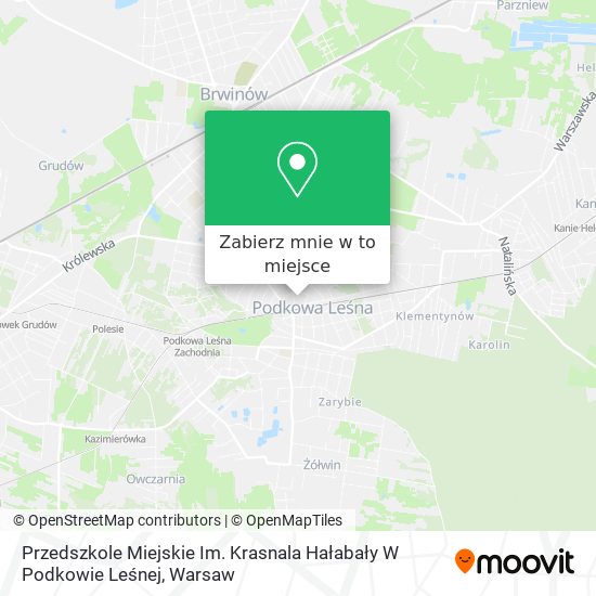 Mapa Przedszkole Miejskie Im. Krasnala Hałabały W Podkowie Leśnej