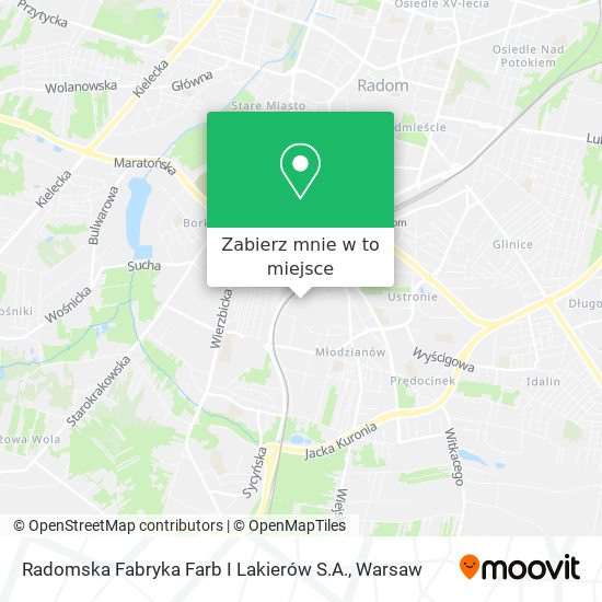 Mapa Radomska Fabryka Farb I Lakierów S.A.