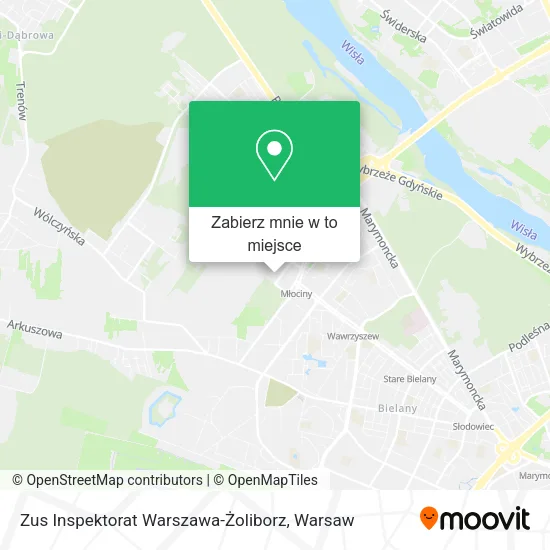 Mapa Zus Inspektorat Warszawa-Żoliborz