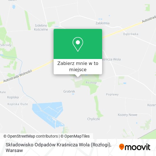 Mapa Składowisko Odpadów Kraśnicza Wola (Rozłogi)