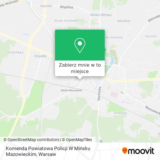 Mapa Komenda Powiatowa Policji W Mińsku Mazowieckim