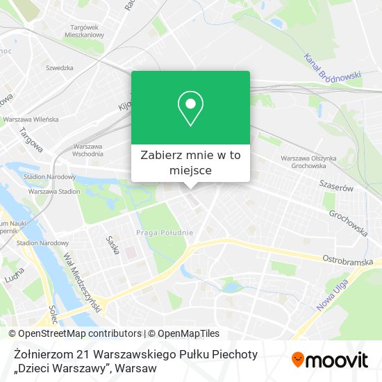 Mapa Żołnierzom 21 Warszawskiego Pułku Piechoty „Dzieci Warszawy”